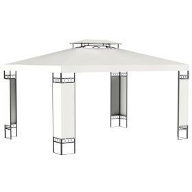 Outsunny 10' x 13' Patio Gazebo, Double Roof Outdoor Gazebo Canopy Shelter with Screen Decorate Corner Frame, for Garden, Lawn, Backyard and Deck, Cre