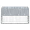 Bird Cages 2 pcs with Roof and Door Silver Galvanized Steel
