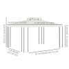 Outsunny 10' x 13' Patio Gazebo, Double Roof Outdoor Gazebo Canopy Shelter with Screen Decorate Corner Frame, for Garden, Lawn, Backyard and Deck, Cre