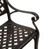 40.5" Outdoor Cast Aluminum Bench With Mesh Backrest Seat Surface