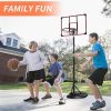 Portable Basketball Hoop System Stand Height Adjustable 7.5ft - 9.2ft with 32 Inch Backboard and Wheels for Youth Adults Indoor Outdoor Basketball Goa