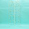 2 Pack Metal Garden Trellis 86.7" x 19.7" Rustproof Trellis for Climbing Plants Outdoor Flower Support Cream White