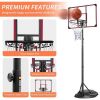 Portable Basketball Hoop System Stand Height Adjustable 7.5ft - 9.2ft with 32 Inch Backboard and Wheels for Youth Adults Indoor Outdoor Basketball Goa