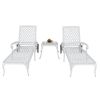 193*64.5*93cm Backrest Adjustable Courtyard Cast Aluminum Lying Bed White