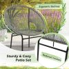 3 Pieces Patio Acapulco Furniture Bistro Set with Glass Table