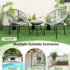 3 Pieces Patio Acapulco Furniture Bistro Set with Glass Table