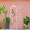 2 Pack Metal Garden Trellis 86.7" x 19.7" Rustproof Trellis for Climbing Plants Outdoor Flower Support Cream White
