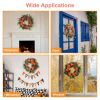 17.71IN Autumn Wreath with Pumpkin Mixed Leaves Berries Flowers Fall Decoration for Indoor Outdoor Window Wall Front Door in Halloween Thanks Giving D