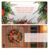 17.71IN Autumn Wreath with Pumpkin Mixed Leaves Berries Flowers Fall Decoration for Indoor Outdoor Window Wall Front Door in Halloween Thanks Giving D