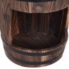 Outsunny 23" H Outdoor Water Fountain Wood and Metal Rustic Apple Barrel Pump Garden Decor for Outside Backyard