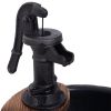 Outsunny 23" H Outdoor Water Fountain Wood and Metal Rustic Apple Barrel Pump Garden Decor for Outside Backyard