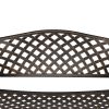 40.5" Outdoor Cast Aluminum Bench With Mesh Backrest Seat Surface
