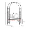 Outsunny Metal Trellis Arbor Arch for Climbing Plants with Garden Bench, Grow Grapes & Vines, Patio Decor & 2-Person Outdoor Interlacing Decorative Se