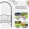 Outsunny Metal Trellis Arbor Arch for Climbing Plants with Garden Bench, Grow Grapes & Vines, Patio Decor & 2-Person Outdoor Interlacing Decorative Se