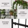Outsunny Metal Trellis Arbor Arch for Climbing Plants with Garden Bench, Grow Grapes & Vines, Patio Decor & 2-Person Outdoor Interlacing Decorative Se