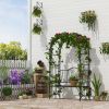 Outsunny Metal Trellis Arbor Arch for Climbing Plants with Garden Bench, Grow Grapes & Vines, Patio Decor & 2-Person Outdoor Interlacing Decorative Se