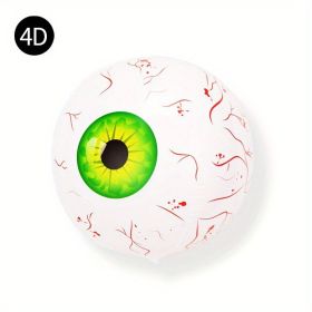 4pcs Scary Eyeball Decorations Balloons, Balloon Props Bloodshot Eyeballs Indoor Outdoor Decors For Party (Style: 4D Green Eyeball)