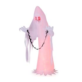 8 Feet Halloween Inflatable Demons and Ghosts with  LED Light (Color: White, size: 8 Ft)