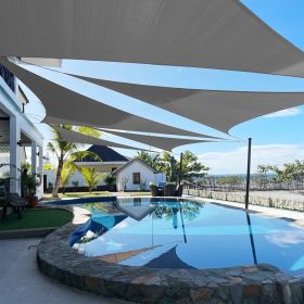 Artpuch Custom Size Dark Grey Sun Shade Sail Triangle Canopy 185 GSM Durable Fabric UV Block Awning for Outdoor Patio Garden Backyard (Customized Avai (Color: Dark Grey, size: 05x07x08.6)