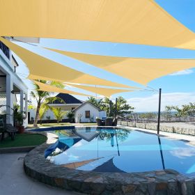 Artpuch 9'x9'x9'Customize Sand Sun Shade Sail Commercial Standard UV Block 185 GSM, Water and Air Permeable, Heavy Duty, Carport Patio Outdoor - (Cust (size: 09x09x12.7)