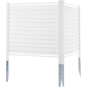 VEVOR 48" W x 48" H Vinyl Privacy Fence Panels, Air Conditioner Fence, Outdoor Privacy Screens for Trash Can, Pool Equipment Enclosure, Privacy Screen (Style: Louvered, size: 48" W x 48" H (2-Panel))