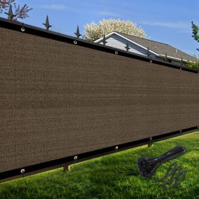 Artpuch Privacy Fence Screen Brown Customized Outdoor Mesh Panels for Backyard, Balcony,Patio,Construction Site with Zip Ties (Color: Brown, size: 8x278 ft)