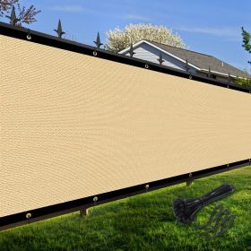 Artpuch Privacy Fence Screen Sand Customized Outdoor Mesh Panels for Backyard, Balcony,Patio,Construction Site with Zip Ties (Color: Sand, size: 5x246 ft)