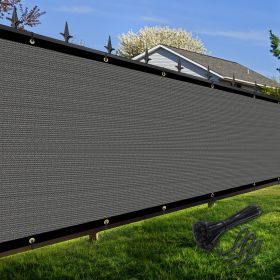 Artpuch Privacy Fence Screen Dark Grey Customized Outdoor Mesh Panels for Backyard, Balcony,Patio,Construction Site with Zip Ties (Color: Dark Grey, size: 8x218 ft)