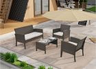 4 Pieces Patio Furniture Sets Outdoor Sectional Wicker Set Outdoor Conversation Set Patio Set Patio Loveseats with Coffee Table Porch, Poolside, Terra