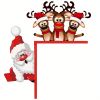 1pc Santa and Reindeer Christmas Door Corner Sign - Wooden Sculpture for Living Room, Bedroom, Office, and Outdoor Indoor Decoration