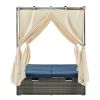 Adjustable Sun Bed With Curtain; High Comfort; With 3 Colors