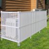 Air Conditioner Fence, Trash Can Vinyl Privacy Fence White Panel for Outside, Outdoor Pool Equipment Enclosure with Metal Stakes, (2-Pack)