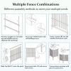 Air Conditioner Fence, Trash Can Vinyl Privacy Fence White Panel for Outside, Outdoor Pool Equipment Enclosure with Metal Stakes, (2-Pack)